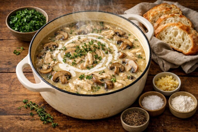 creamy chicken and mushroom soup recipe