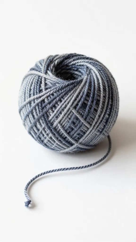 Single ball of hand-dyed variegated sock yarn unraveling