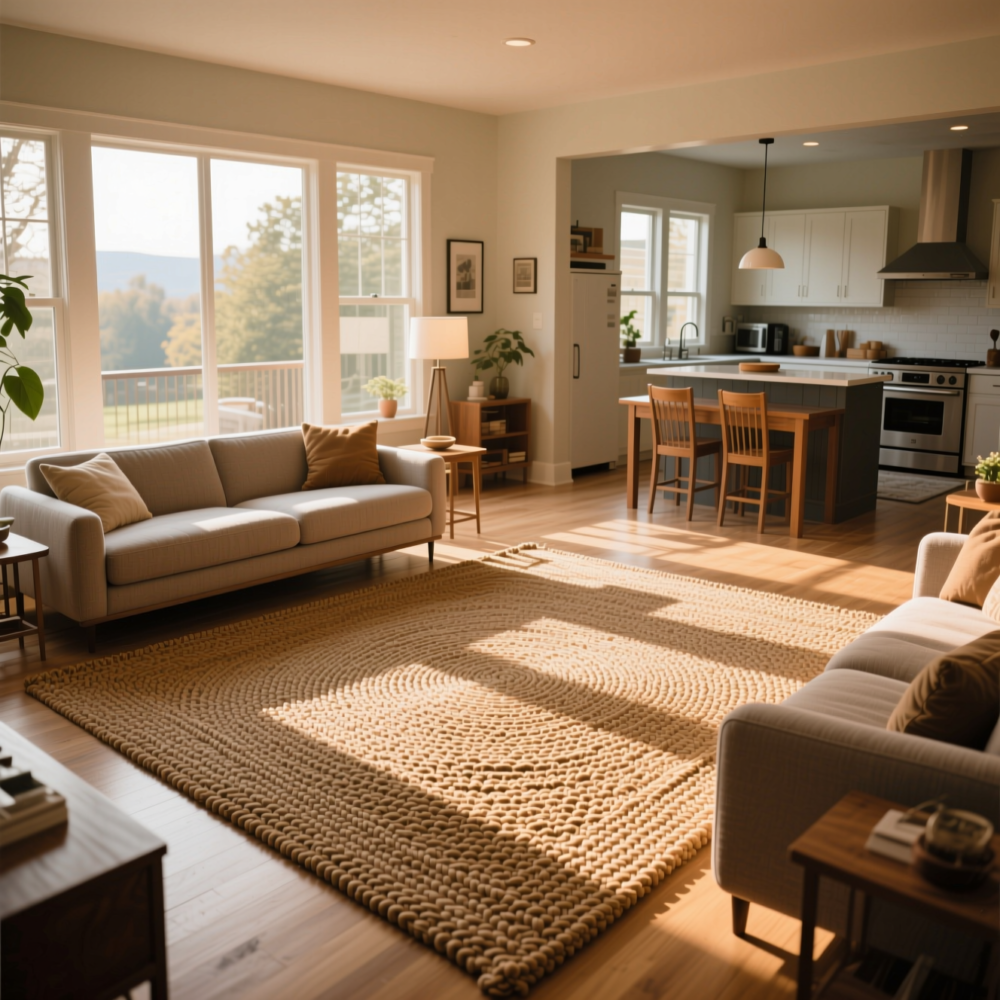 10 Creative Living Room Ideas for Open Floor Plan 1 1. Use Area Rugs to Define Your Living Zone