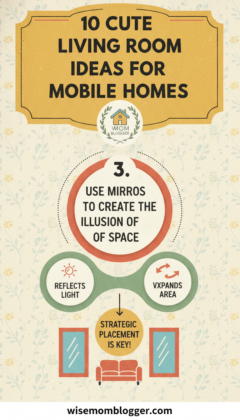 10 Cute Living Room Ideas for Mobile Home 4 3. Use Mirrors to Create the Illusion of Space