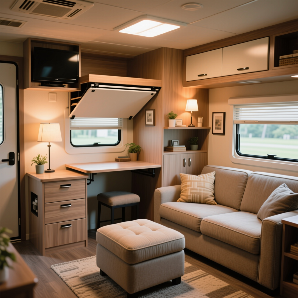 10 Cute Living Room Ideas for Mobile Home 5 4. Choose Multi-Functional Furniture