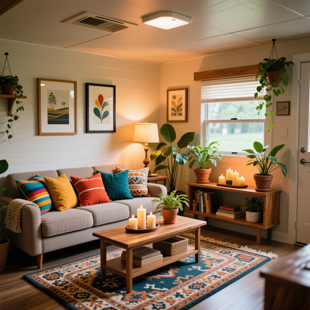 10 Cute Living Room Ideas for Mobile Home 6 5. Add Personality with Decorative Accents