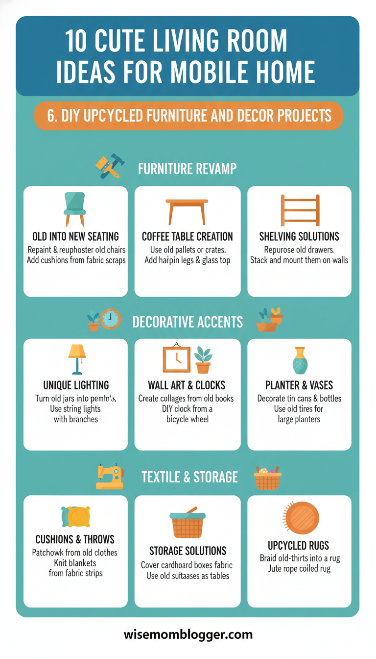10 Cute Living Room Ideas for Mobile Home 7 6. DIY Upcycled Furniture and Decor Projects