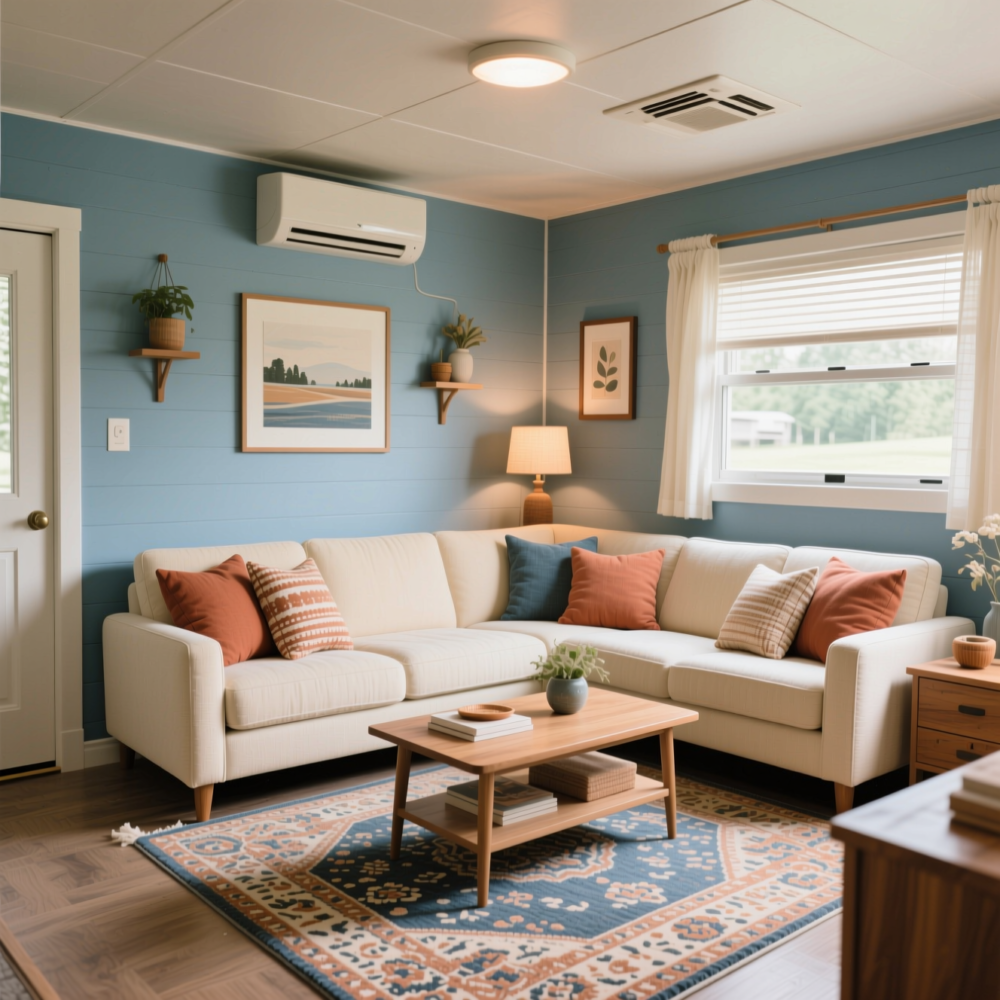 10 Cute Living Room Ideas for Mobile Home 10 9. Create a Cohesive Color Palette