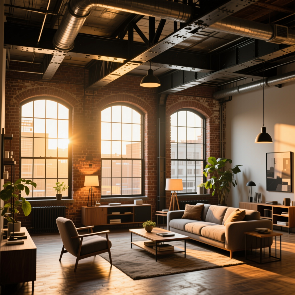 10 Lofty style Living Room Design Ideas 9 9. Treat Architectural Features as Design Assets