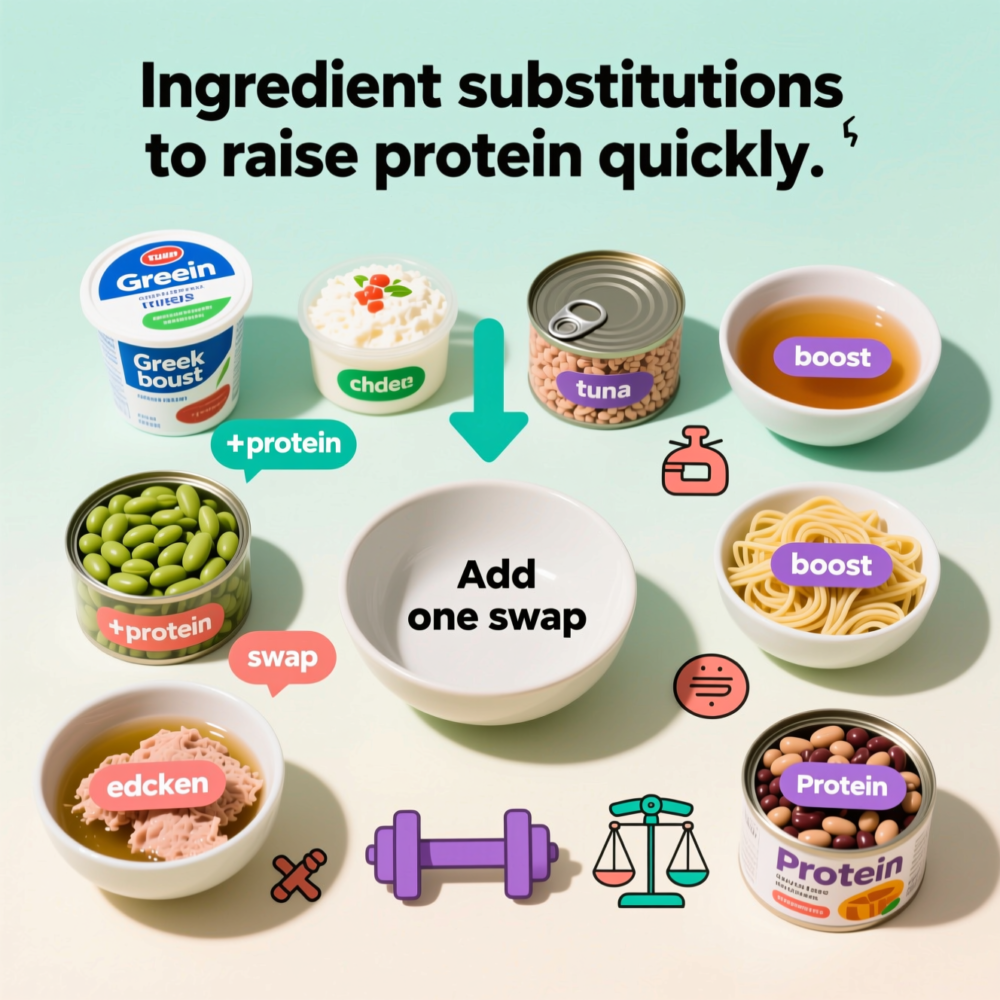 Step 5: Ingredient substitutions to raise protein quickly