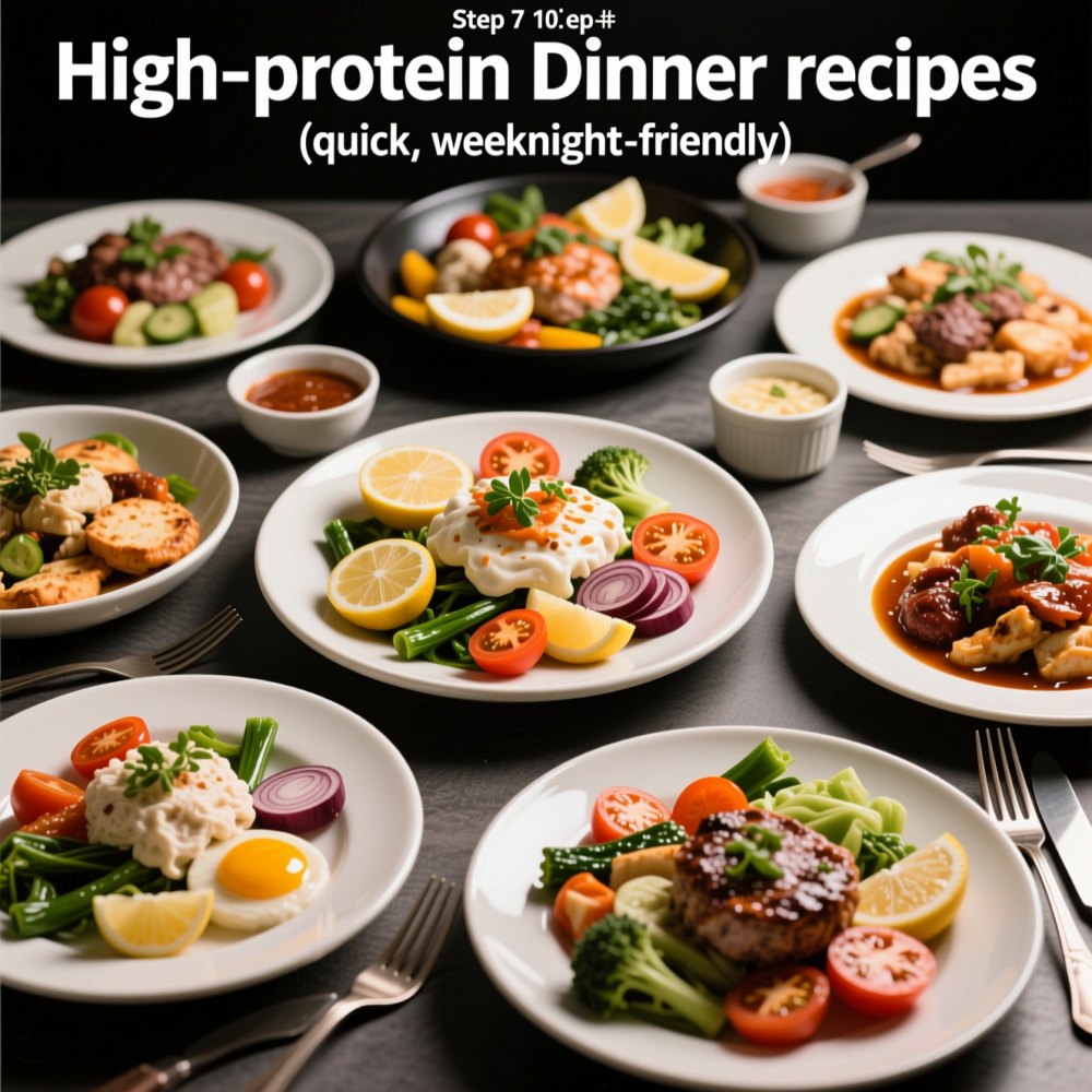 Step 7: 10 high-protein dinner recipes (quick, weeknight-friendly)