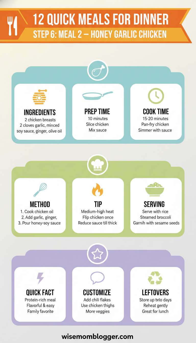 12 Quick Meals for Dinner 6 Step 6: Meal 2 — Honey Garlic Chicken