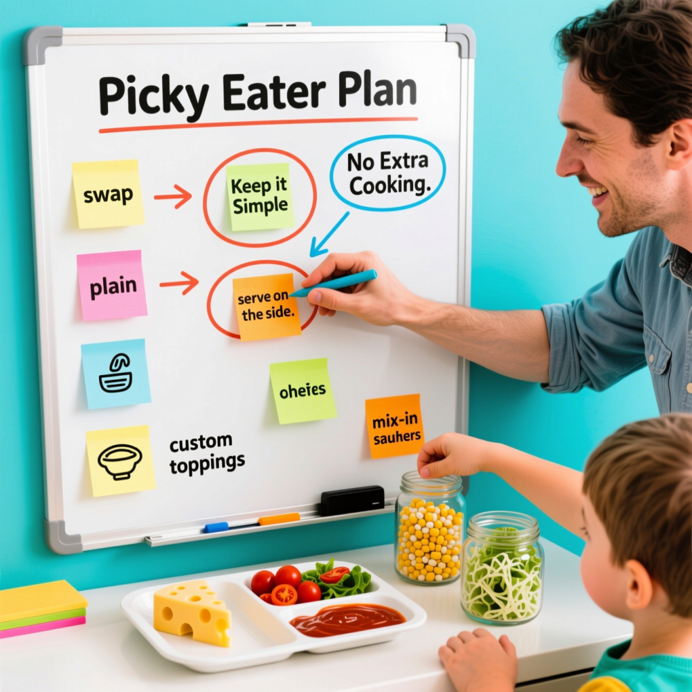 12 Quick Meals for Kids (Fast, Familiar, and Easy Weeknight Wins) 5 Step 4: Make a Quick Plan for Picky Eaters (Without Extra Cooking)