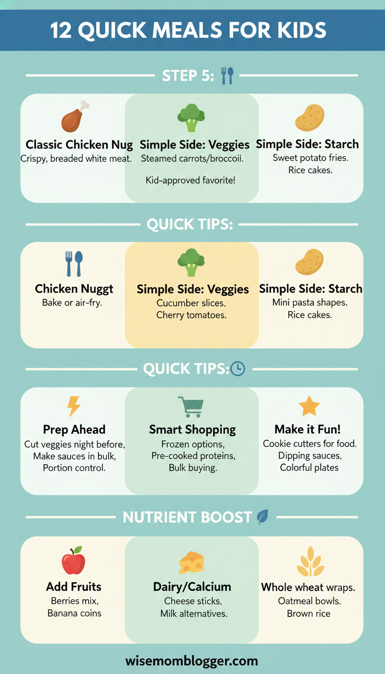 12 Quick Meals for Kids (Fast, Familiar, and Easy Weeknight Wins) 7 Step 5: 1) Classic Chicken Nuggets + a Simple Side