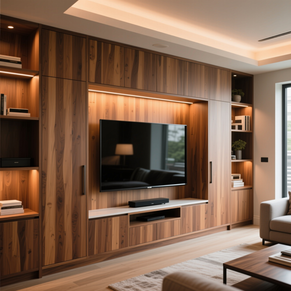 12 Smart Living Room Ideas for TV Wall 1 1. Recess the TV Into Built-In Cabinetry
