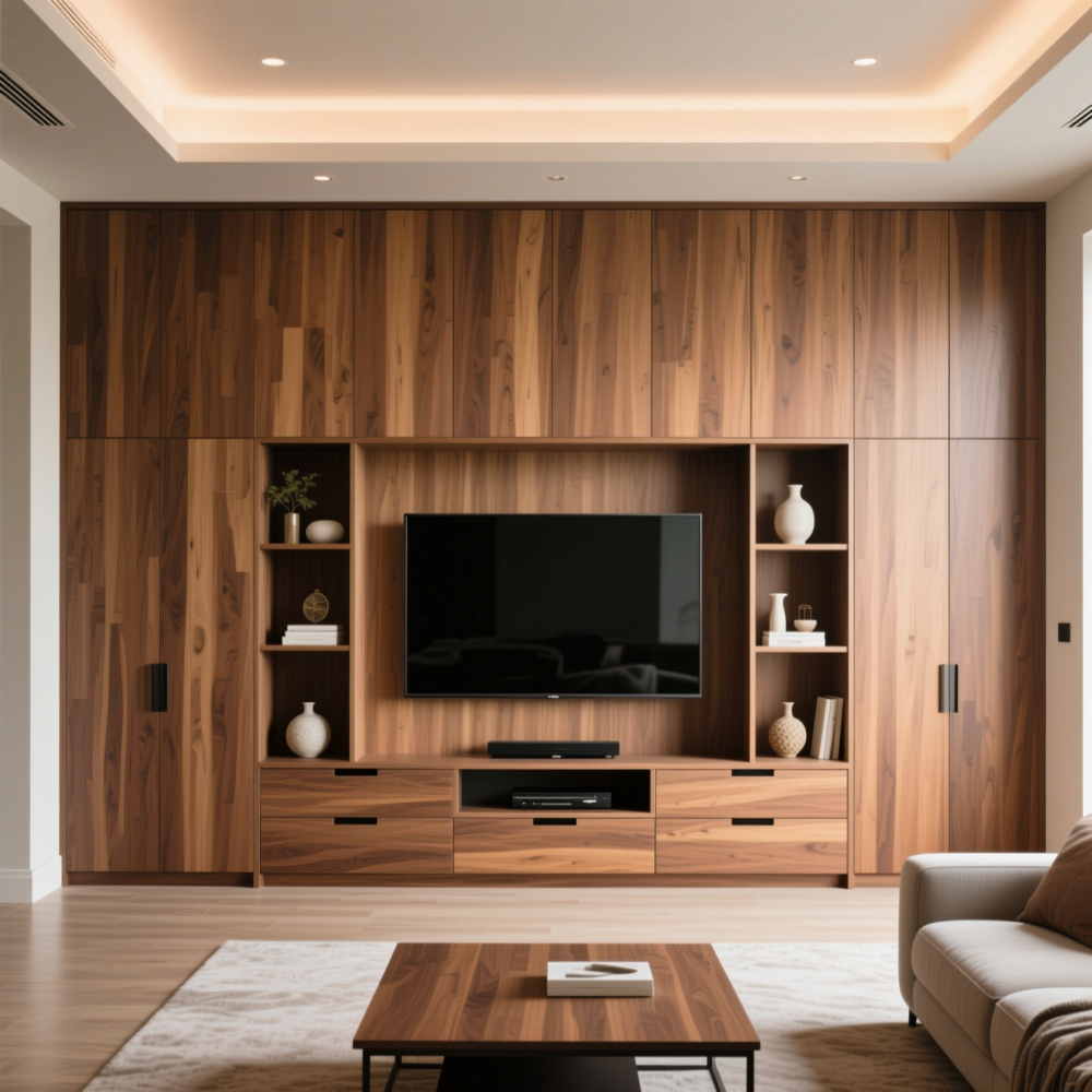 12 Smart Living Room Ideas for TV Wall 8 8. Opt for a Full Media Wall Unit for Maximum Storage and Style