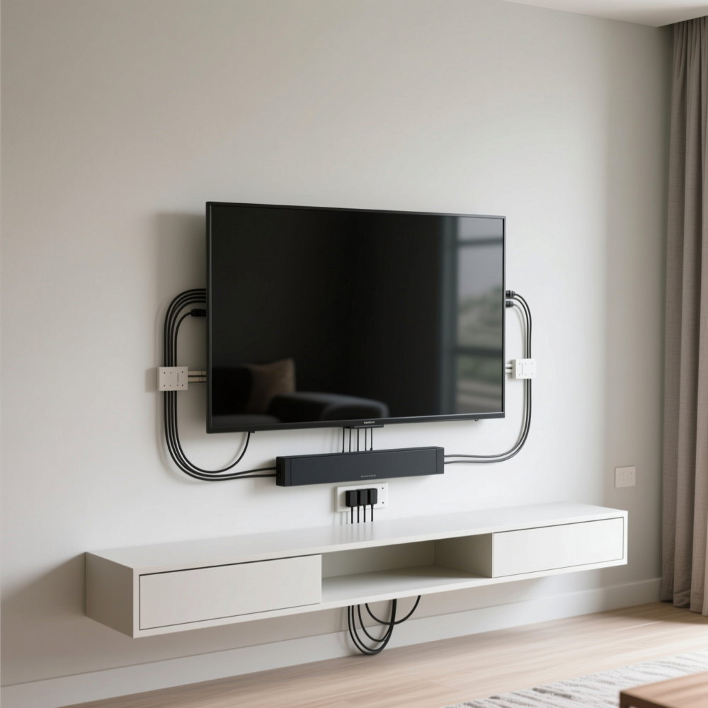 12 Smart Living Room Ideas for TV Wall 9 9. Choose a Minimalist TV Wall With Concealed Cable Management