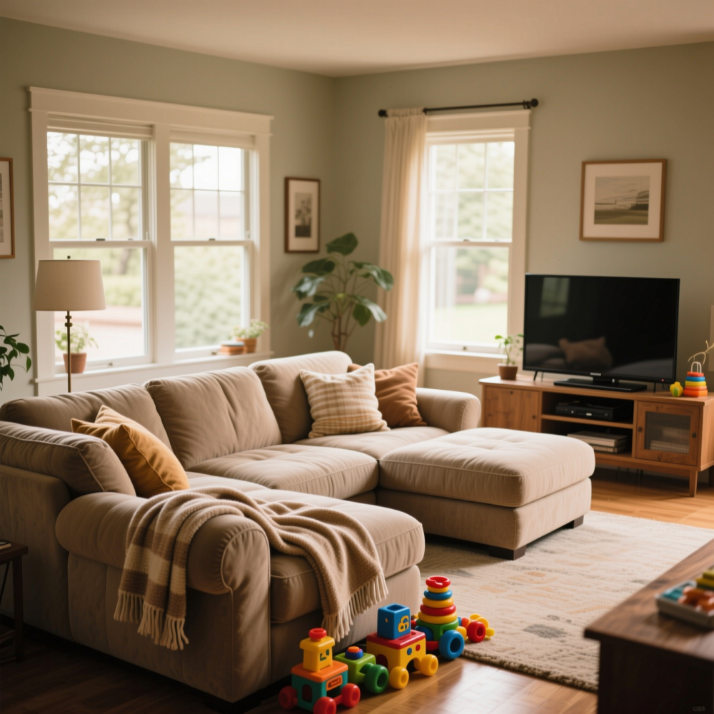 14 Amazing Living Room Ideas for Families with Kids 2 1. Anchor the Room with a Comfortable Sectional Sofa