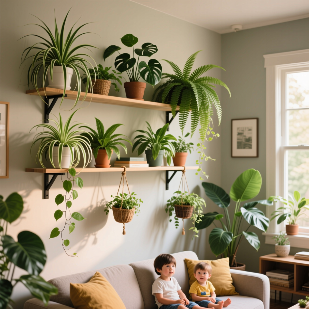 14 Amazing Living Room Ideas for Families with Kids 6 5. Incorporate Child-Safe Indoor Plants