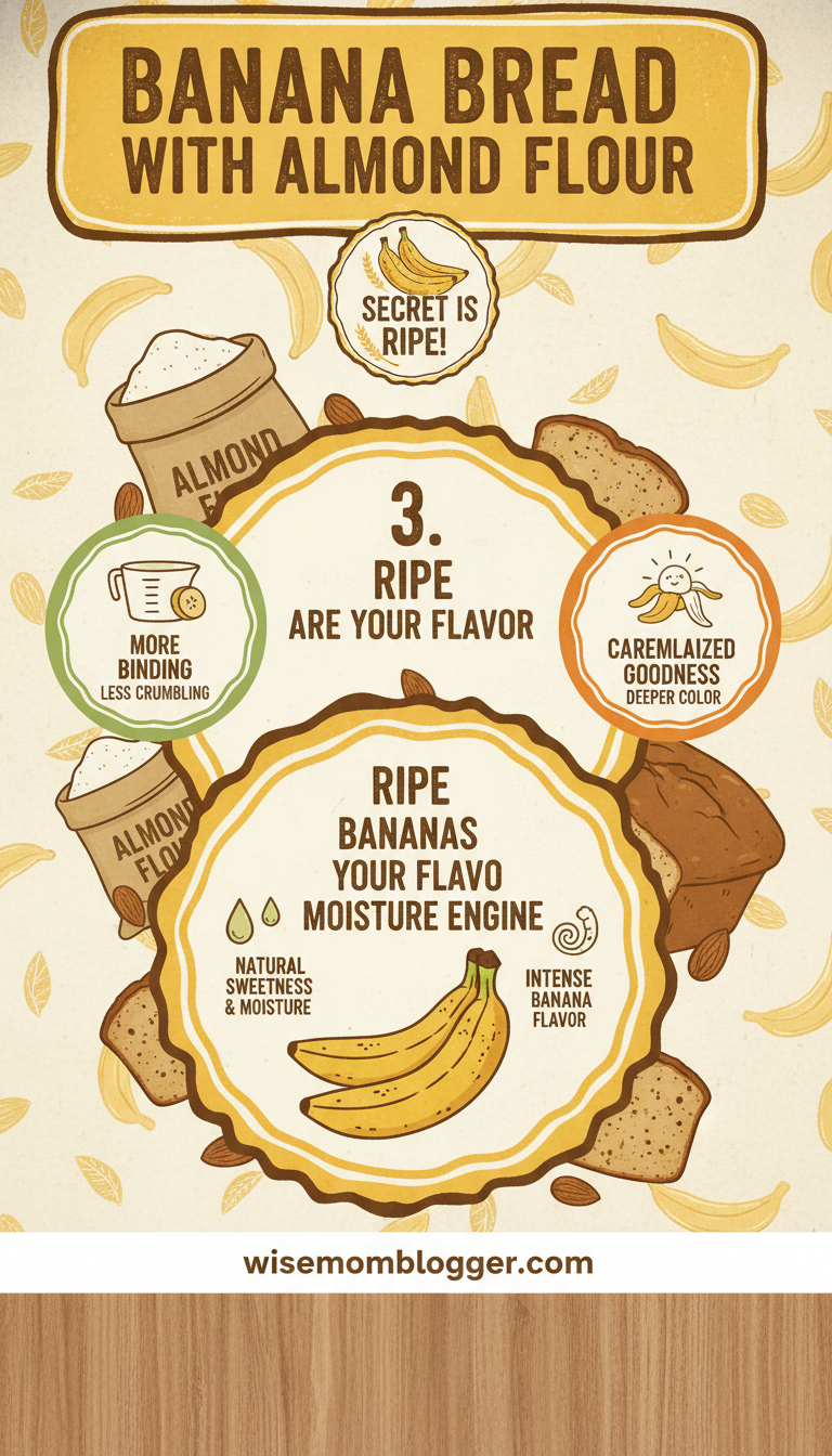 Banana Bread with Almond Flour 4 3. Ripe Bananas Are Your Flavor and Moisture Engine
