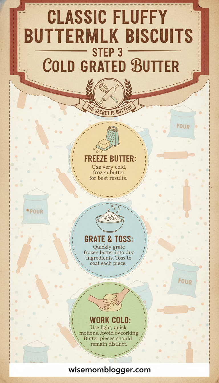 Southern Fluffy Buttermilk Style Biscuits 3 Step 3: Prepare and Incorporate Cold Grated Butter