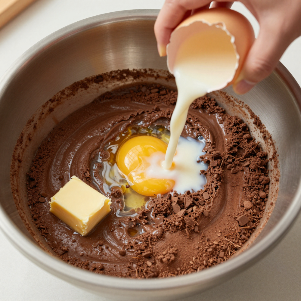 Homemade Chocolate Cake Recipes Moist 4 Step 4: Use the moistness engine (fat, eggs, and milk)