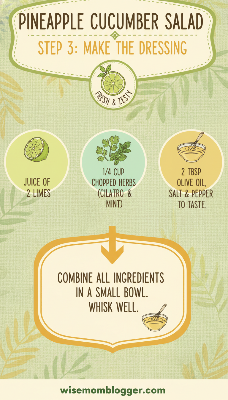 Pineapple Cucumber Salad recipe 3 Step 3: Make the simple lime-and-herb dressing