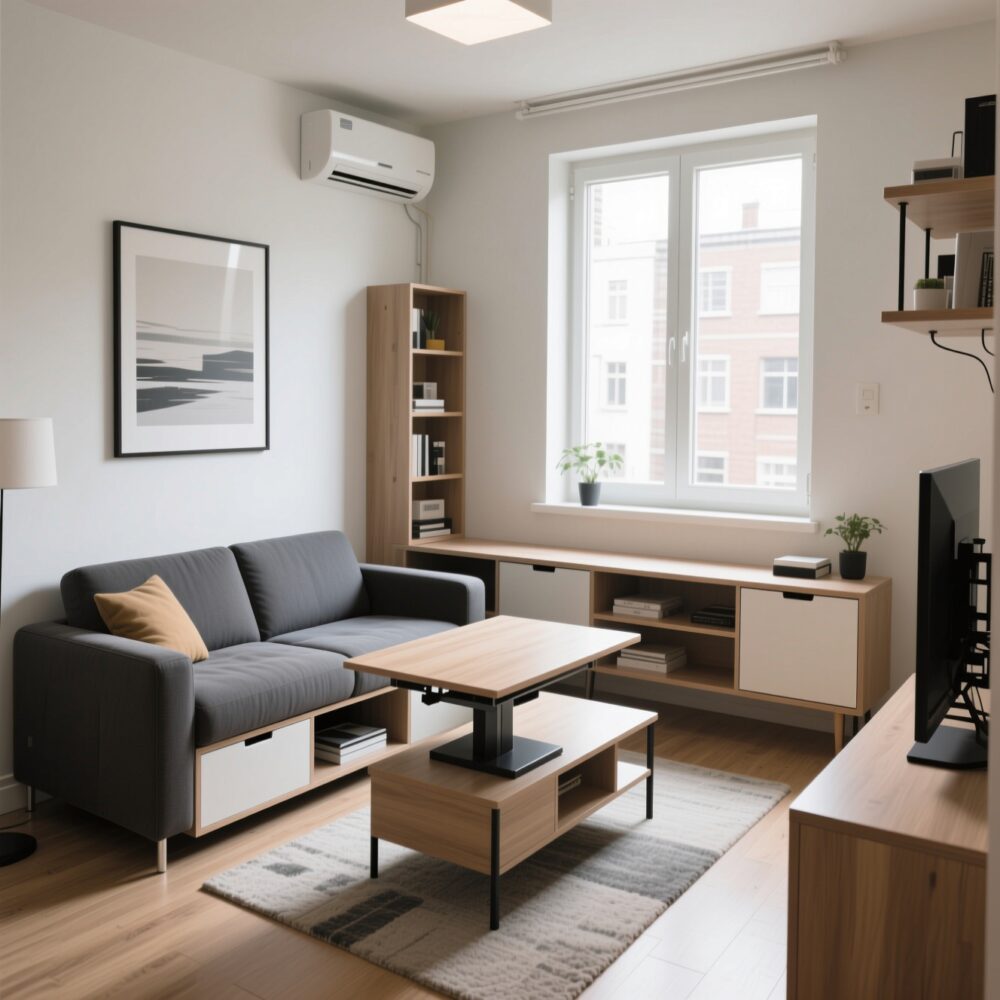 10 Fun Cozy Living Room Ideas for a Studio Apartment 9 8. Choose Multi-Functional, Space-Smart Furniture