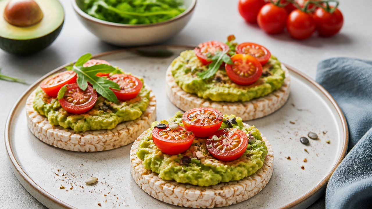10 Simple Avocado Rice Cake Recipes for a Healthy Snack the Whole Family Will Love 2 Avocado Rice Cakes Recipe (Healthy Snack)