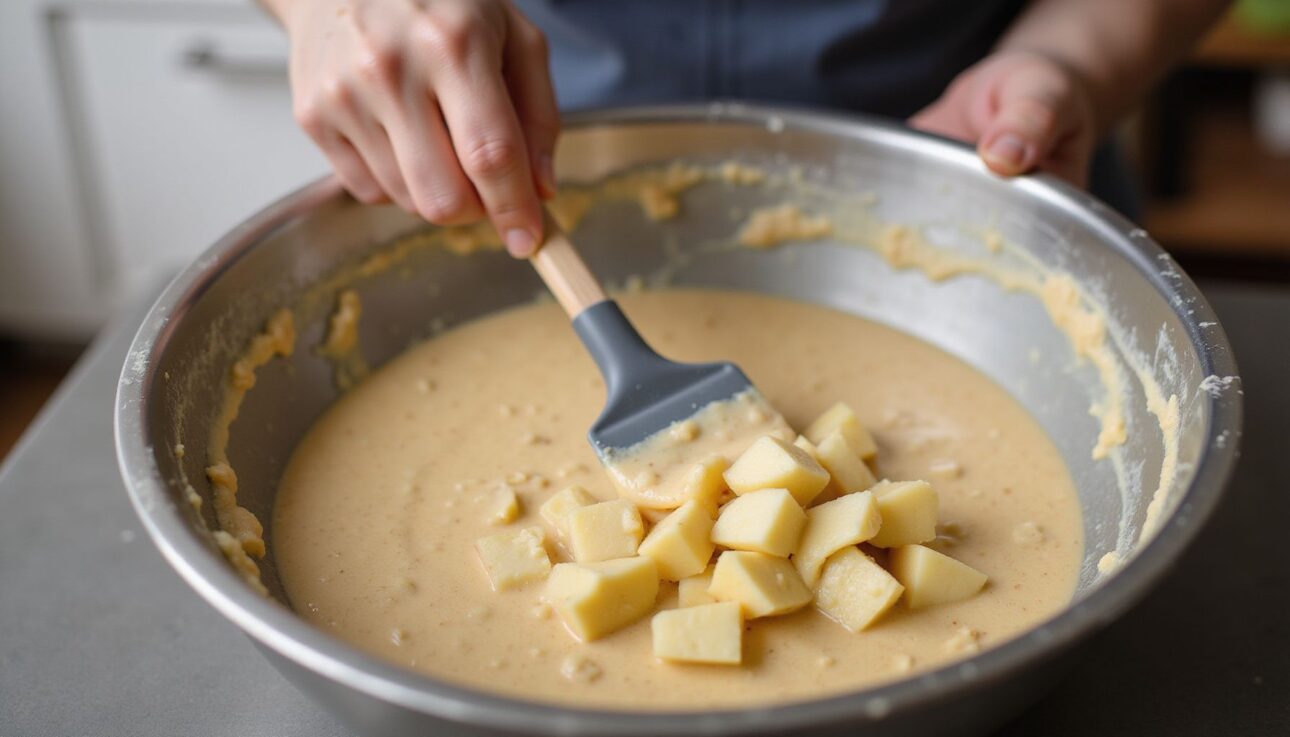 How to Make a Super Moist Apple Cake That Stays Tender 6 Step 4: Fold Wet into Dry