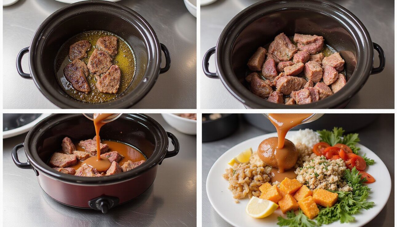 How to Make Tender Crock Pot Beef: A Simple One-Pot Method 6 Step 4: Add Seasonings and Aromatics