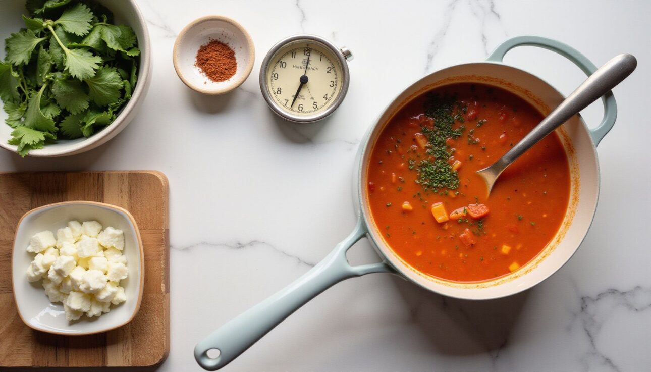 How to Make 30-Minute Tomato Basil Soup That Actually Tastes Fresh 4 Step 2: Incorporate base liquids and solids