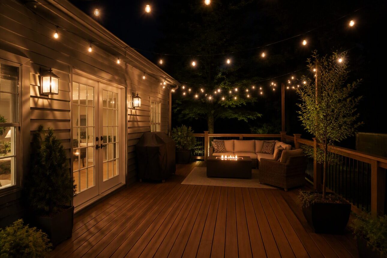 11 Creative Backyard Renovation Ideas for Busy Homeowners 5 3. String Light Canopies
