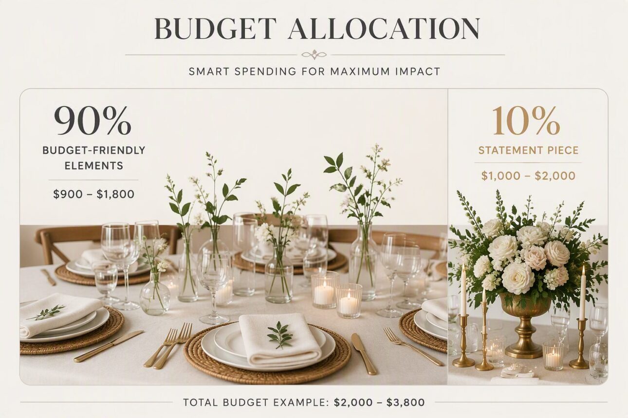13 Beautiful Table Decoration Ideas for Every Budget 4 2. The 90/10 Budget Rule
