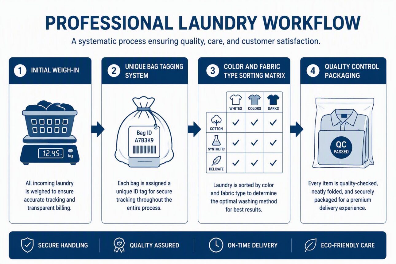How Wash and Fold Laundry Services Work: A Simple Explanation 3 The Professional Workflow: From Sorting to Packaging