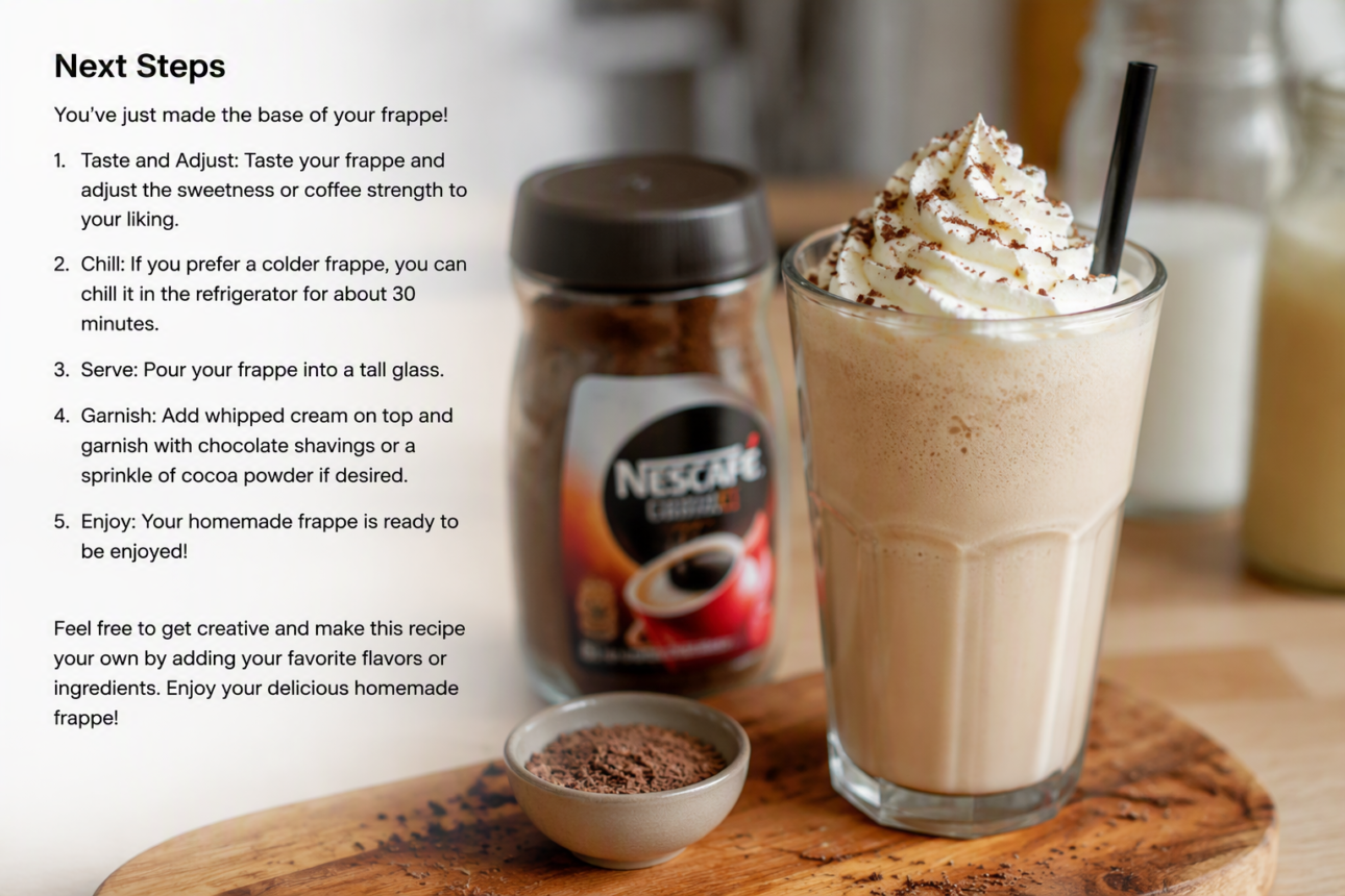 Easy Homemade Frappe That Never Fails 8 Step 6: Add Toppings and Pour