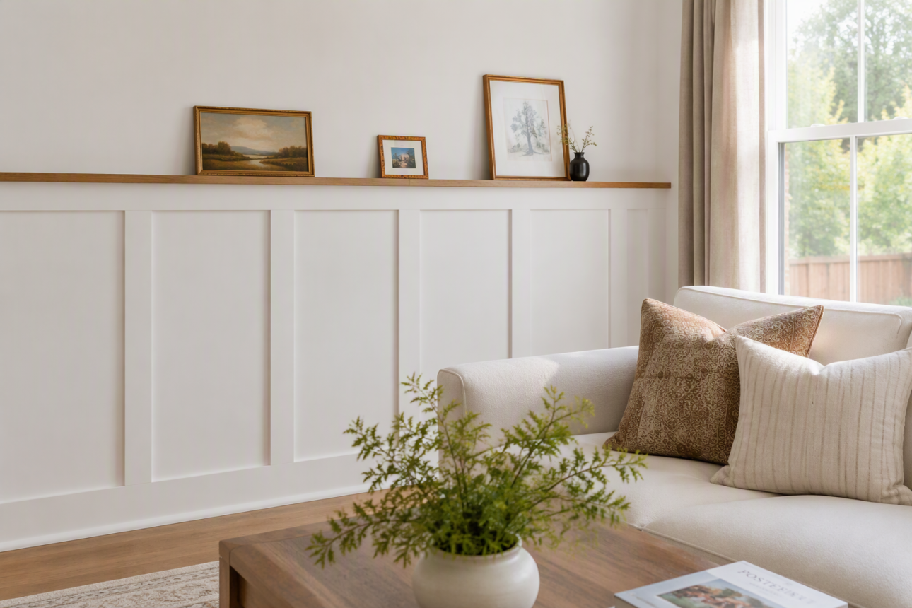 10 Brilliant Board and Batten Wall Ideas for Every Budget 3 1. Classic Half-Wall Ledge