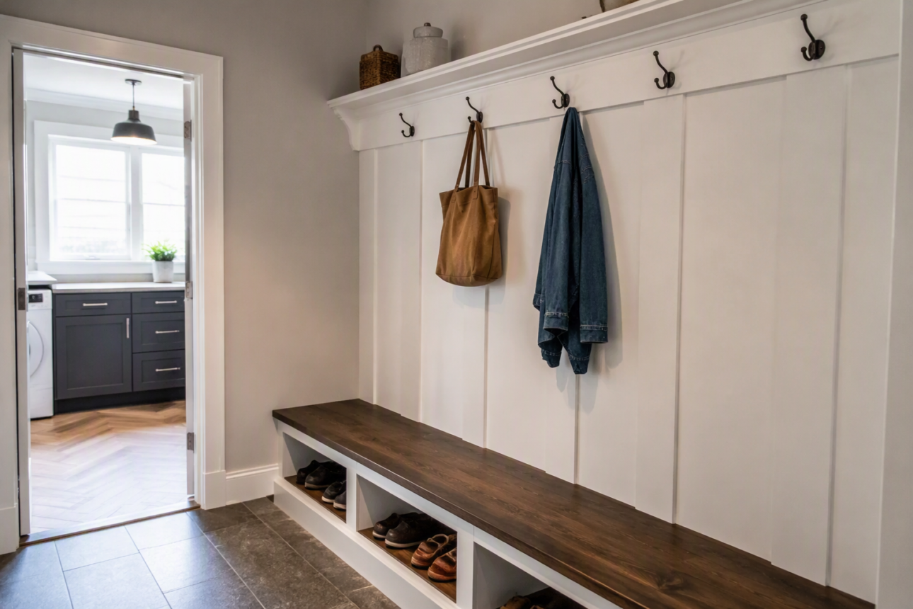 10 Brilliant Board and Batten Wall Ideas for Every Budget 7 5. Functional Mudroom Hook System