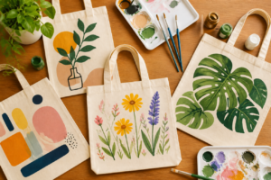 14 Simple Tote Bag Painting Ideas You Can Try at Home tote bag painting ideas