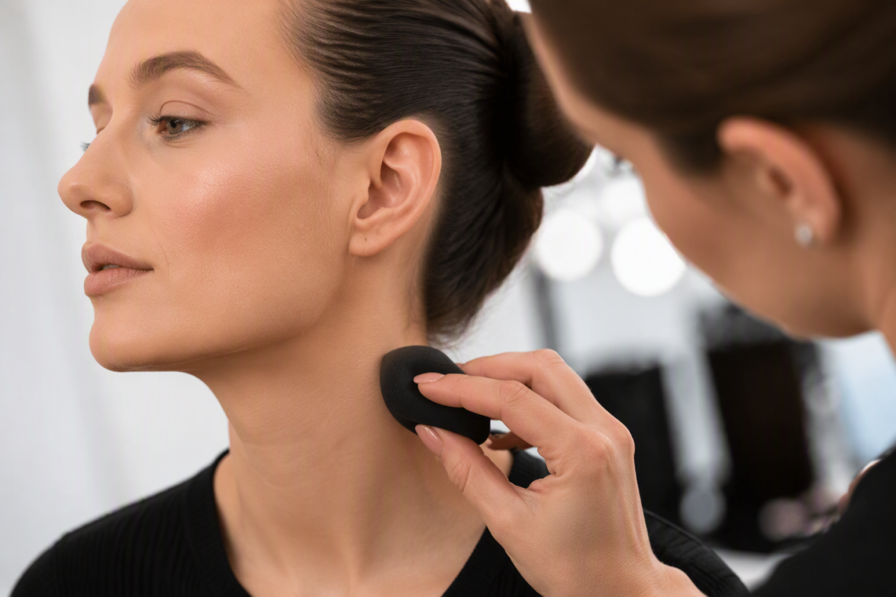 12 Expert Makeup Tips for Round Faces That Slim the Face 5 3. Smart Foundation Blending
