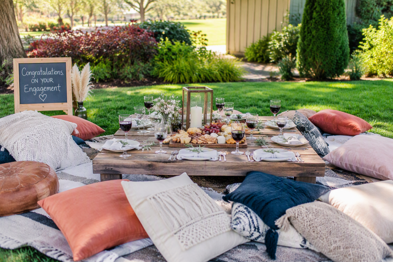 13 Creative Engagement Party Ideas for Cozy Nights at Home 6 4. Casual Picnic Luncheon
