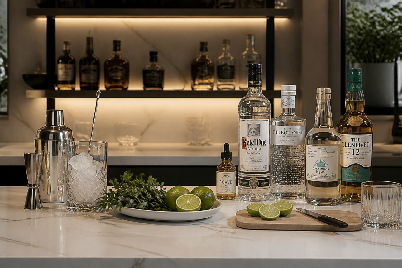 13 Creative Engagement Party Ideas for Cozy Nights at Home 7 5. DIY Cocktail Crafting Bar