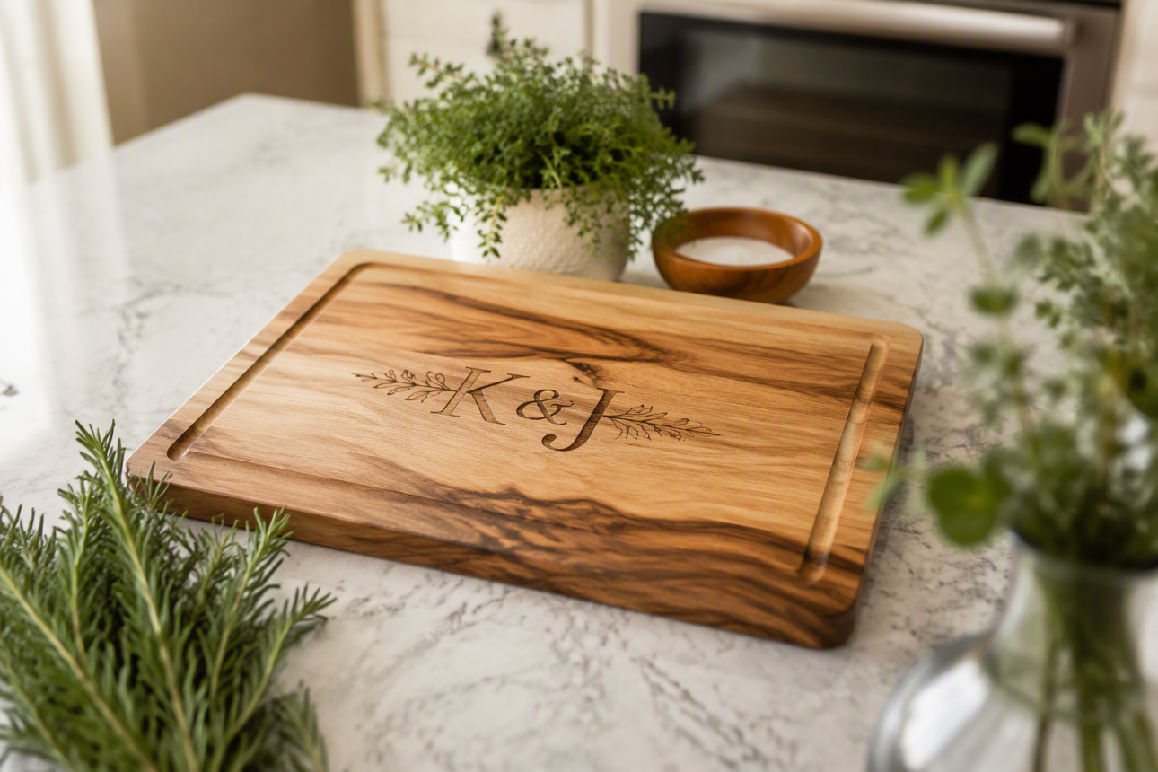 12 Creative Engagement Gift Ideas for Newly Engaged Couples 6 4. Personalized Engraved Cutting Board