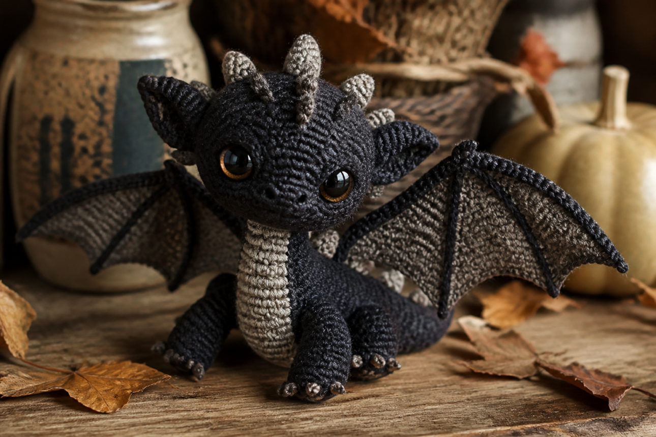 11 Brilliant Crochet Autumn Pattern Ideas to Try Today 5 3. Spooky-Cute Bat Dragon