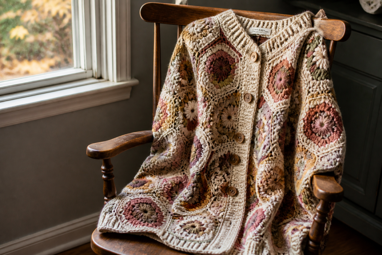 11 Brilliant Crochet Autumn Pattern Ideas to Try Today 3 1. Hexa Granny Cardigan