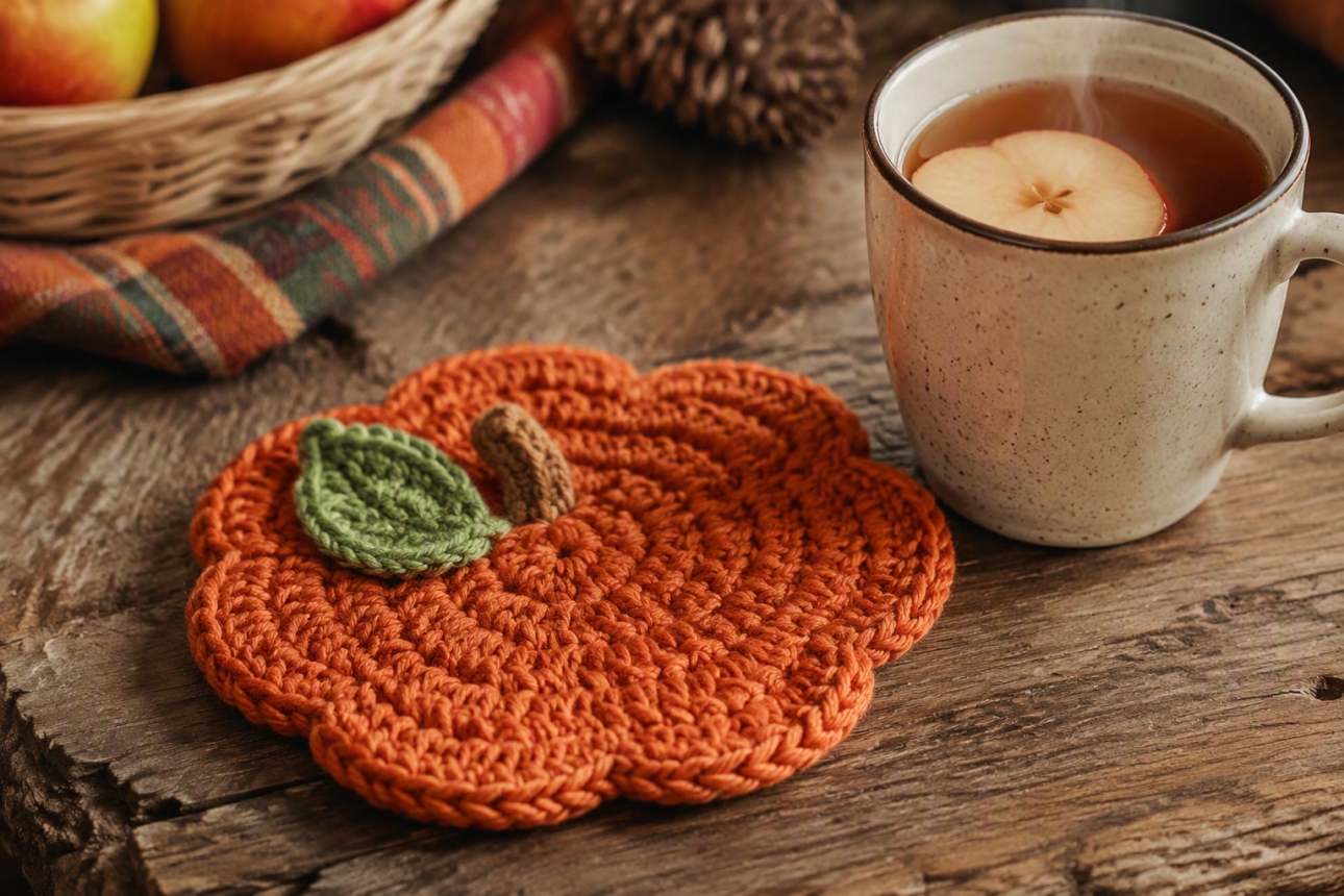 13 Simple Fall Crochet Coasters for Busy Homeowners 3 1. Easy Amigurumi Pumpkin Coaster