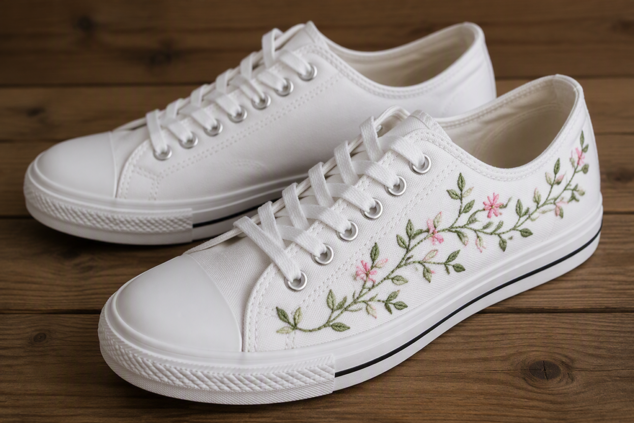 13 Genius DIY Embroidery Ideas for Beginners 4 2. Custom DIY Embroidered Sneakers
