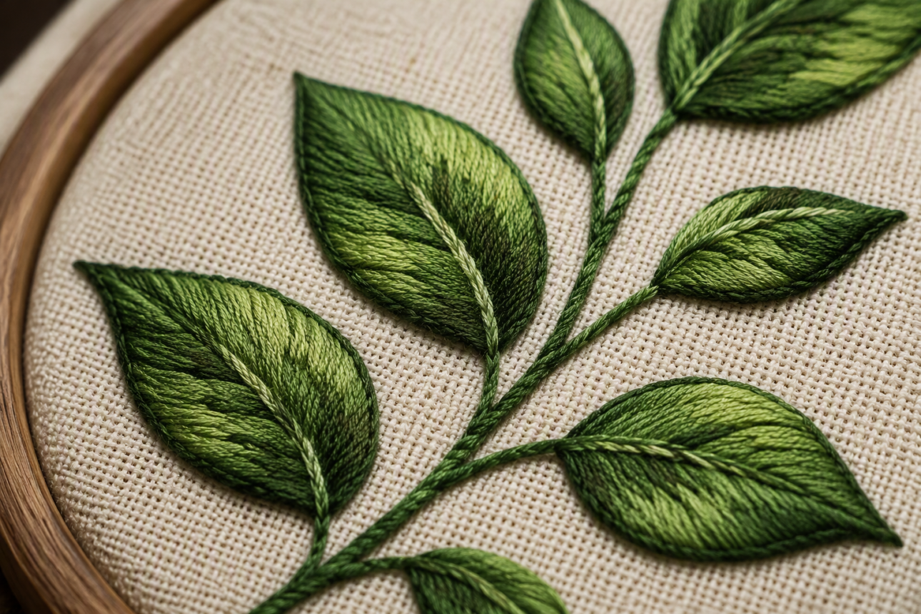 How to Embroider Flowers Step by Step 4 Step 2: Stitch the Stem and Leaves