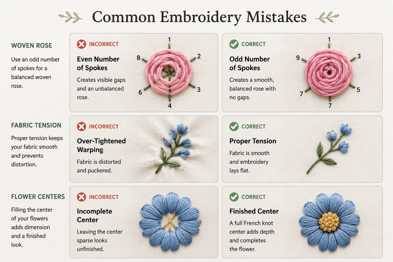 How to Embroider Flowers Step by Step 7 Step 5: Add Texture With French Knots