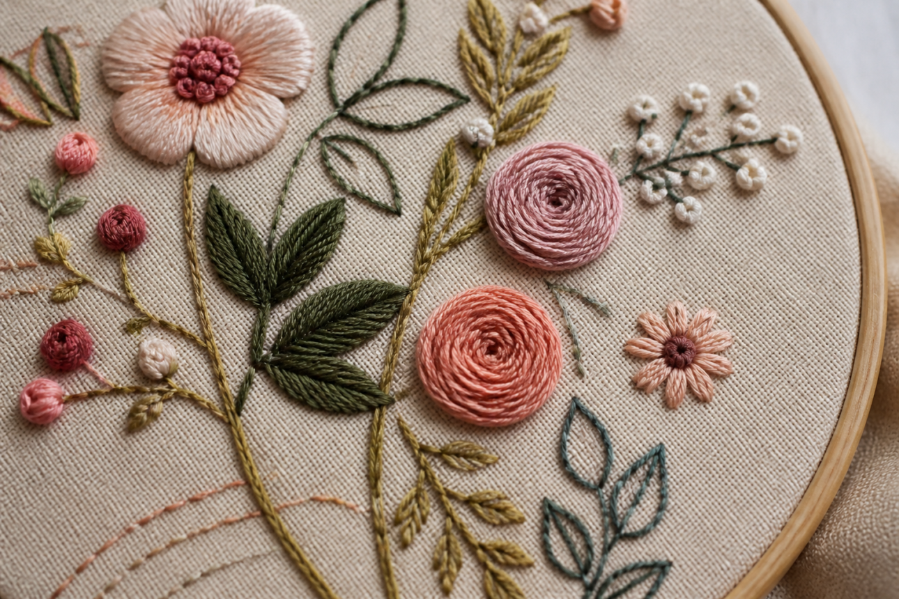 12 Creative Embroidery Stitch Ideas for Beginners 3 1. Essential Backstitch for Outlining