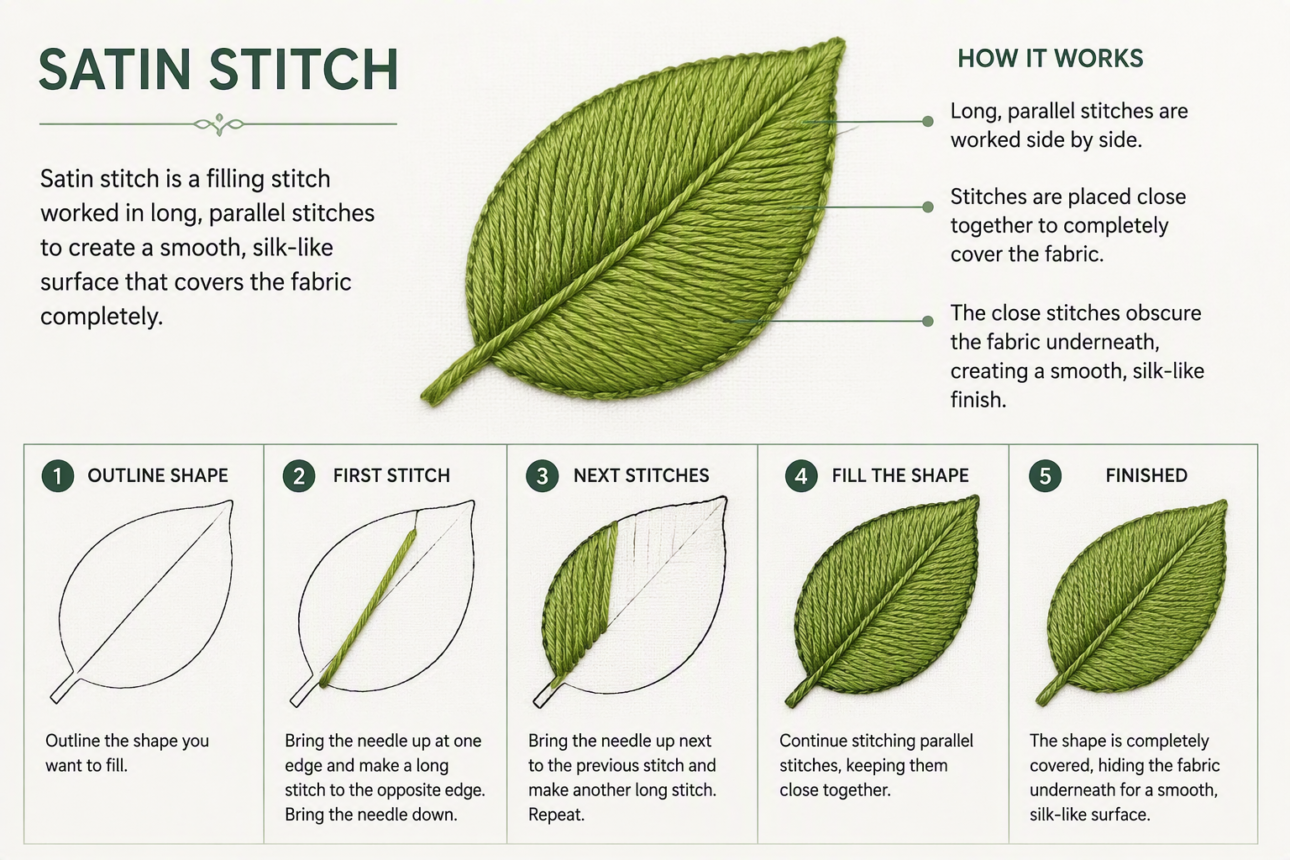 12 Creative Embroidery Stitch Ideas for Beginners 8 6. Structural Stem Stitch Lines
