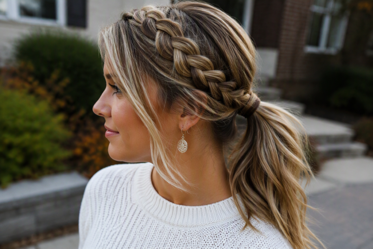 9 Expert Braided Dutch Hairstyles You Will Love 9 7. Simple Deep Side-Part Braided Ponytail