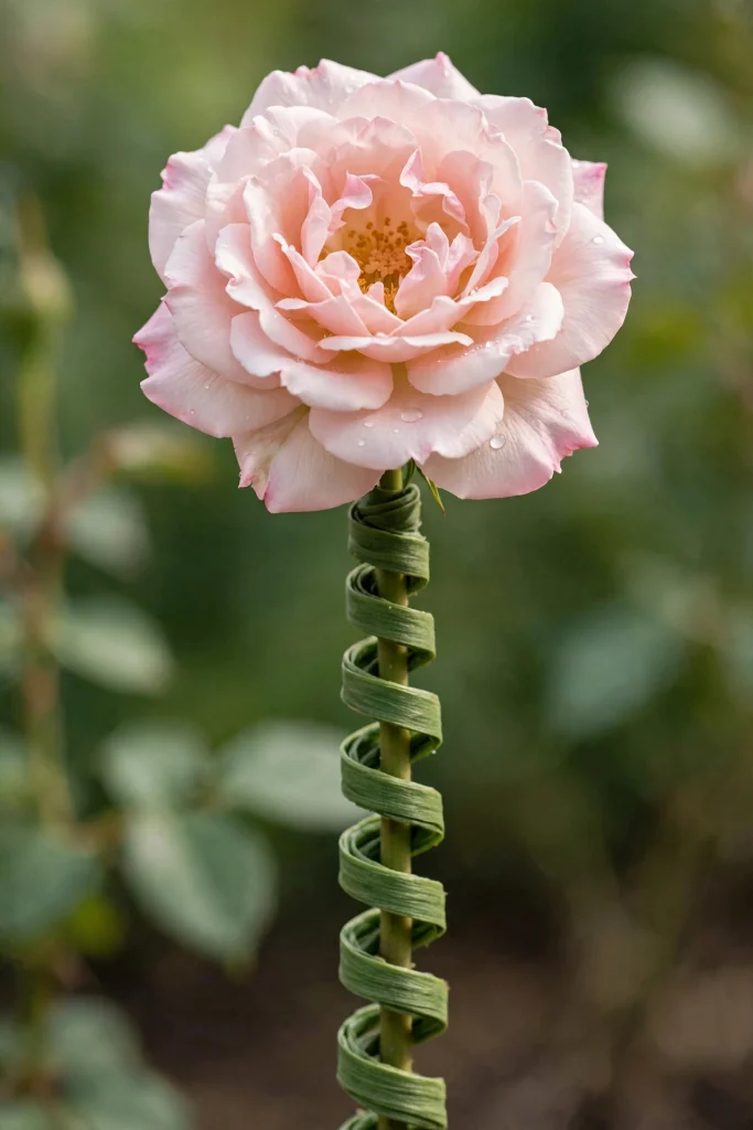 blush rose spiral stem