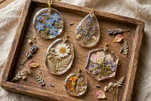 clear resin pendants